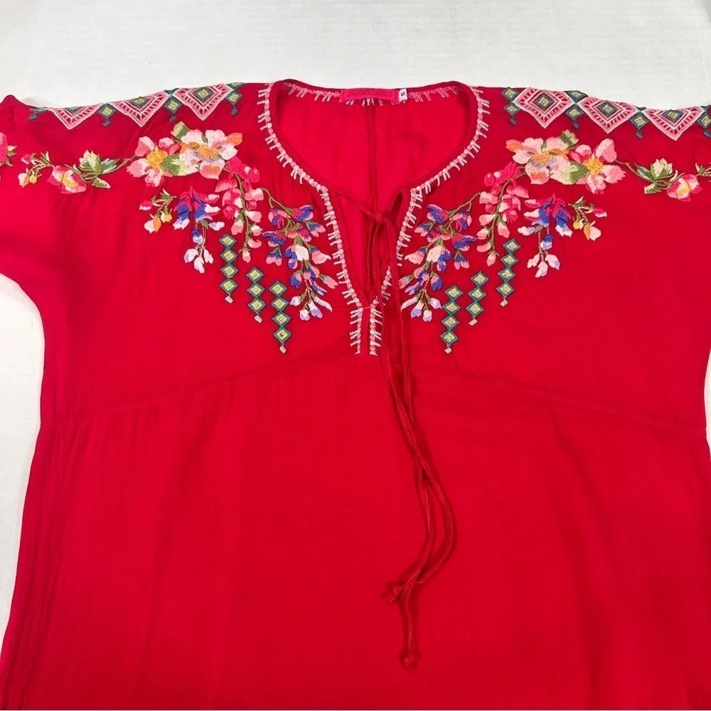 Johnny Was Vanessa Red Embroidered Top - Picture 5 of 15